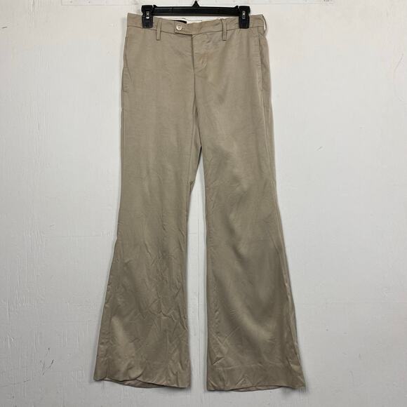 Gucci Women's Beige Wool Silk Flare Classic Dress Pants Size IT 38 US 2 - Picture 1 of 16